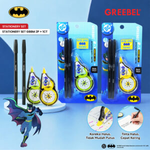 3in1 Stationery Set Batman Greebel (2GP-1CT) Hampers Kado Hadiah Ulang Tahun Anak