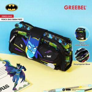 GREEBEL Tempat Pensil Batman GBBM-PB02 Kotak Pensil Anak Kapasitas Besar dengan Karakter Lucu Waterproof Alat Tulis Sekolah